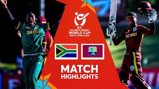 South Africa v West Indies  Match Highlights  ICC U19 Men’s CWC 2024 [upl. by Eniamert]