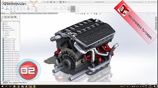 Solidworks tutorial V12 engine  Ep 02 Full HD 😍 [upl. by Veronica671]