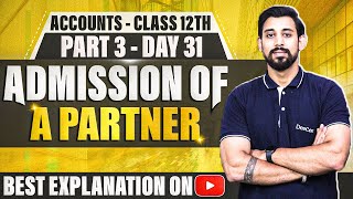 Admission of a Partner  Chapter 3  Accountancy Class 12  Part 3 [upl. by Harry488]