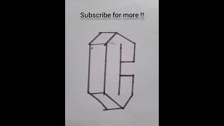 Very easy drawing of C 3D art drawing [upl. by Hayouqes]