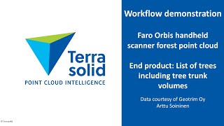 Faro Orbis Tree Trunk Volumes using TerraScan [upl. by Saber]