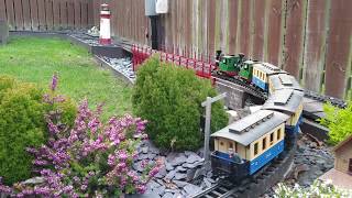 G Scale Pneumatic  Air Controlled Semaphore Signals On Garden Railway [upl. by Netneuq195]