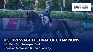 Christian Simonson amp Son of a Lady  FEI Prix St Georges Test  US Dressage Festival of Champions [upl. by Mcneil204]