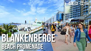 Blankenberge Beach amp Promenade  🇧🇪 Belgium 4K HDR Walking Tour [upl. by Ynnij]