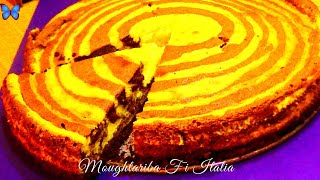 طريقة عمل كيكة زيبرا هشة بنة وخفةراقية رائعةسهلة اقتصادية ricetta facile CHEESECAKE ZEBRATA [upl. by Sherrer315]