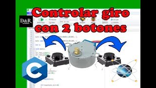 Controlar motor a pasos con 2 botones y PIC  Tutorial Programación en C  DampR Tutoriales [upl. by Pinette]