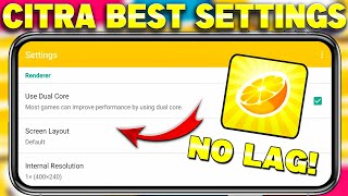 2024🔥Citra Emulator Best Setting For All Android Phones  60 FPS No Lag Setting For Citra Emulator [upl. by Susej]