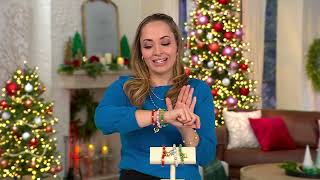 Zorbitz Set of 3 Lava Bead amp Gemstone Holiday Charm Bracelet on QVC [upl. by Xanthus933]