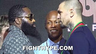 ADRIEN BRONER STARES DOWN IVAN REDKACH amp REFUSES TO BREAK INTENSE FACE OFF [upl. by Gunthar]