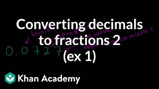 Converting decimals to fractions 2 ex 1  Decimals  PreAlgebra  Khan Academy [upl. by Robenia]