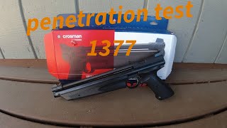 I tested the penetration on the 1377 crosman air pistol [upl. by Aridatha434]