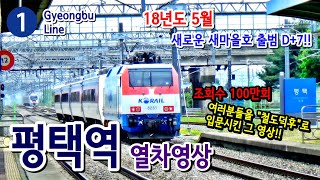 경부선 1호선 평택역을 지나는 열차들 Train passing at Gyeongbu Line1 Pyeongteak station Korea [upl. by Nilla]