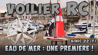 VOILIER RC COMPASS Première fois en eau de mer [upl. by Alekehs219]