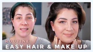 EINFACHE HAAR amp MAKE UP ROUTINE  STYLE AND TALK  JackieLina [upl. by Asseniv]