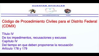 Artículos 178 y 179 del Código de Procedimientos Civiles para el Distrito Federal CDMX [upl. by Agnola]