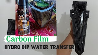 Carbon hydro dipping water transfer DIY RS150fi fender for beginners tutorial Procedure below [upl. by Garrot]