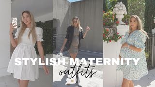 Stylish Maternity Outfits  6 Months Pregnant Style Non Maternity Clothes for the Bump [upl. by Animas]