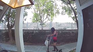 Girl Steals Package from Doorstep on Scooter  Caught on CCTV [upl. by Natalie]