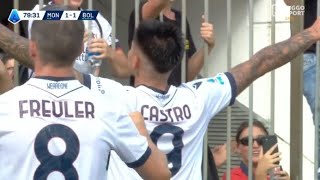 Santiago Castro Goal Monza vs Bologna 12 All Goals and Extended Highlights [upl. by Berneta]