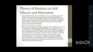 notes of self efficacy theory of self efficacy and motivation by bandura  for all teaching exams [upl. by Nyladnohr469]