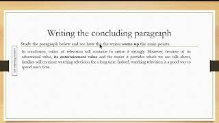 Essay Writing The concluding paragraph [upl. by Katzen]