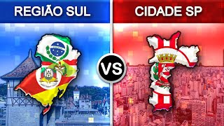 Região Sul vs Cidade de São Paulo  Comparação [upl. by Egide538]