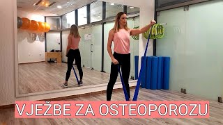 VJEŽBE PROTIV OSTEOPOROZE s elastičnom trakom  6 min [upl. by Ahsekahs]