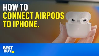 How to connect AirPods to iPhone Tech Tips from Best Buy [upl. by Akcebar]