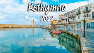 Rethymno Crete  walking tour 4K  Crete Greece [upl. by Amorete]