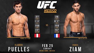 Claudio PUELLES vs Fares ZIAM Full FIGHT UFC MEXICO [upl. by Dream149]