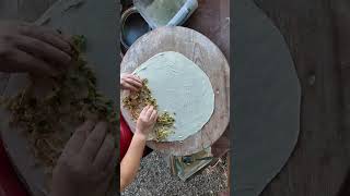 Delicious Turkish Cuisine Gözleme Preparation in 1 Minute food turkishfood gozleme travel [upl. by Breh]