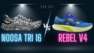 ASICS Noosa Tri 16 vs New Balance Rebel v4 Shoe Comparison Review [upl. by Auhsoj65]