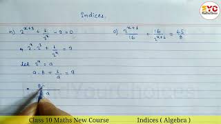 Solving Exponential Equation  Indices Class 10  Solve For X  Class 10 Math Algebra [upl. by Prevot]