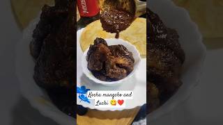 Durga Puja Special Traditional Recipe 😋❤️  Kosha Mangsho and Luchi shorts food youtubeshorts [upl. by Domenico689]