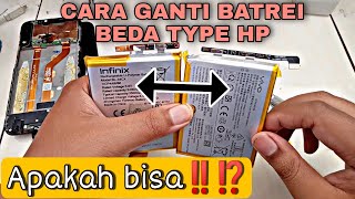 cara mengganti batrei beda type apa bisa ⁉modifikasi baterai simak video ini‼ [upl. by Lucky]