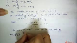 How many grams of concentated nitric acid solution should be used to prepare 250 mL of 20 M H [upl. by Anikehs]