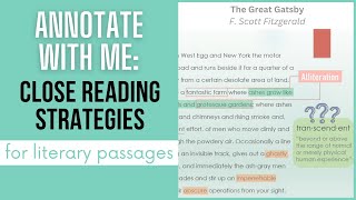 Annotate With Me Close Reading Strategies for Literary Passages [upl. by Dennard]