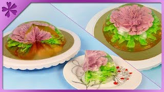 DIY How to make 3D flower gelatin art cake ENG Subtitles  Speed up 446 [upl. by Peterec]