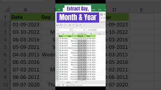 Excel Interview Question  Extract Day Month amp Year excel exceltutorial exceltips [upl. by Coleen]