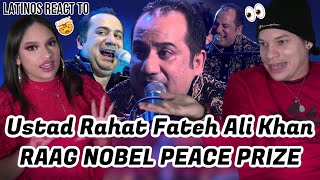 Latinos react to Ustad Rahat Fateh Ali Khan quotRaagquot 2014 Nobel Peace Prize Concert [upl. by Judus]