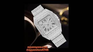 PINTIME Mens Quartz Watch Square Diamond [upl. by Cummins846]