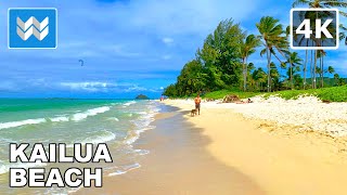 4K Kailua Beach in Oahu Hawaii USA  Walking Tour amp Travel Guide 🎧 Relaxing Beach Waves Sound [upl. by Alahc636]