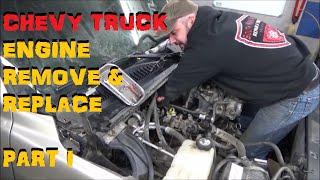 Chevy Truck Engine  Remove amp Replace Part I [upl. by Binnings545]