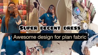 Dress designing ideas  New neck design  beautiful design for plan fabric decent dress design [upl. by Irehc]