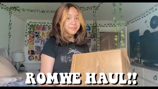 ROMWE HAUL  TRY ON HAUL AND REVIEW trendy tops dresses and accessories [upl. by Edualc90]