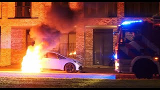 Elektrische auto in brand Lijsterweg Sliedrecht [upl. by Juna]