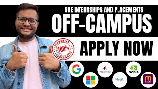 OFF Campus SDE Internship and Placement  2023  2024  2025 passouts  Apply Now [upl. by Meijer397]