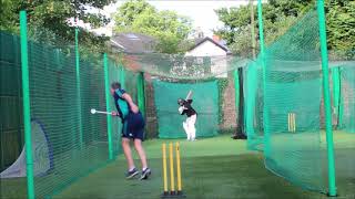 Facing Side arm 70MPH 2018 Cricket batting Nets Practice ECB Premier league Batsmen [upl. by Lamrouex]