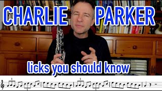 Charlie Parker licks to check out for jazz clarinet [upl. by Chrisoula]