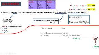 Soluciones ejercicios molaridad osmolaridad mv equivalentes [upl. by Appledorf554]